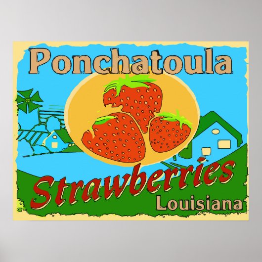 Louisiana Strawberries, Ponchatoula Poster (Vorne)
