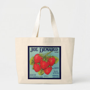 Louisiana Strawberry Crate Label - Bag Jumbo Stoffbeutel