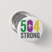 Louisiana Strong 504 NOLA Strong Mardi Gras Button (Vorne & Hinten)