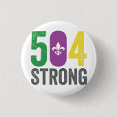 Louisiana Strong 504 NOLA Strong Mardi Gras Button (Vorderseite)
