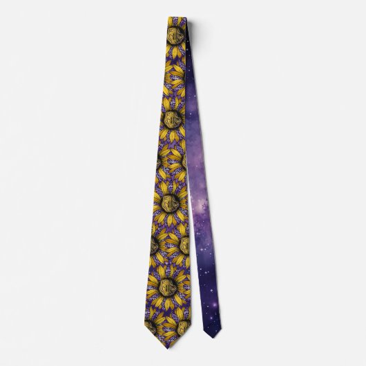 Louisiana Sunflower/Tiger/Fleur-de-Lis Neck Tie Krawatte (Vorderseite)