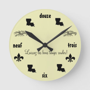Louisiana Themed Cajun French Clock Runde Wanduhr