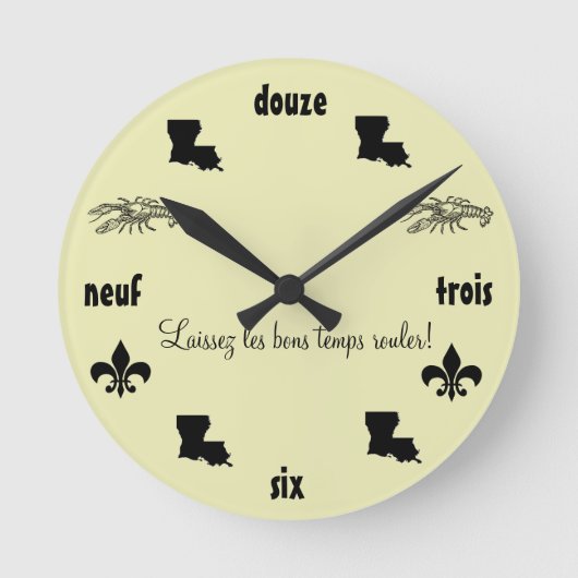 Louisiana Themed Cajun French Clock Runde Wanduhr (Vorderseite)