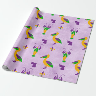 Louisiana Themed Mardi Gras Geschenkpapier