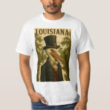 Louisiana Themed Pelican Man T - Shirt