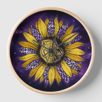 Louisiana tiger, Sonnenblume Fleur-de-LisWall Uhr