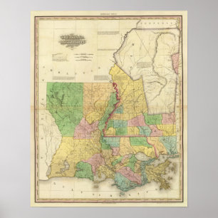 Louisiana und Mississippi Poster
