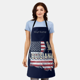 Louisiana United Staaten Retro Map Vintag USA Schürze