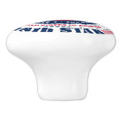 Louisiana US-Staat Red White Blue Typografy Keramikknauf (Seitenansicht)