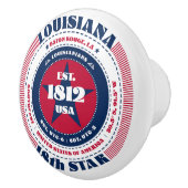 Louisiana US-Staat Red White Blue Typografy Keramikknauf (Rechts)