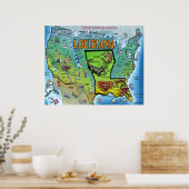 Louisiana USA Map Poster (Küche)
