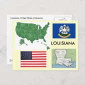 Louisiana, USA Postkarte (Vorne/Hinten)