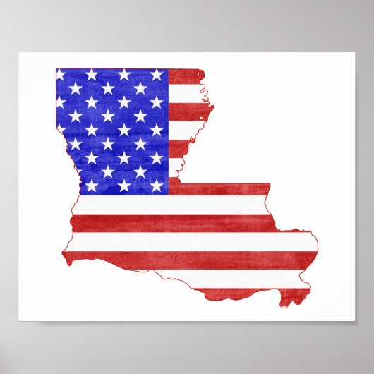 Louisiana USA Silhouette Staat Karte Poster (Vorne)