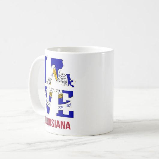 Louisiana USA Staat Liebe Kaffeetasse (Vorderseite Links)