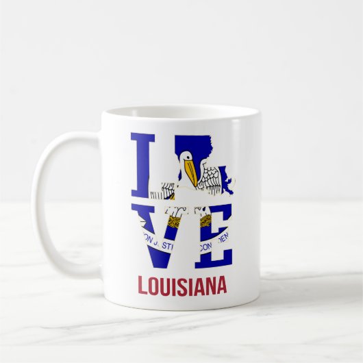 Louisiana USA Staat Liebe Kaffeetasse (Links)