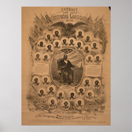 Louisiana Verfassung und Konvent Mitglieder, 1868 Poster (Vorne)