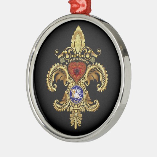 Louisiana verziert erstklassige Runde Silbernes Ornament (Links)