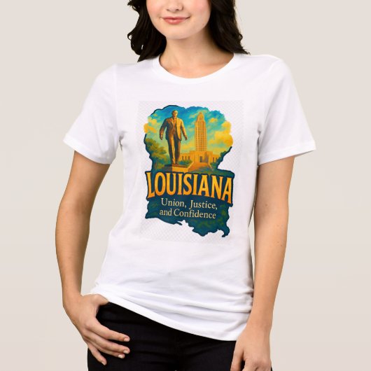 Louisiana vibrant artistic T-shirt design! Tri-Blend Shirt (Vorderseite)