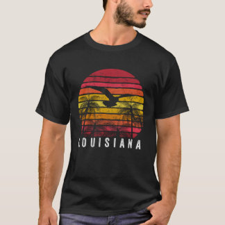 Louisiana Vintag Beach Retro Sunset 80er Men Wome T-Shirt