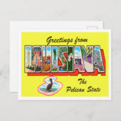 Louisiana Vintag Big Letters Postcard Postkarte (Vorne/Hinten)