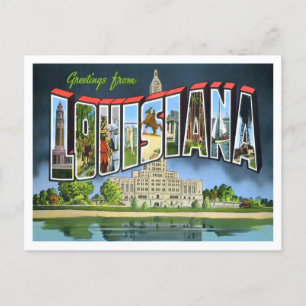 Louisiana Vintage Große Buchstaben Postkarte