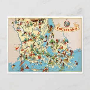 Louisiana Vintage Karte