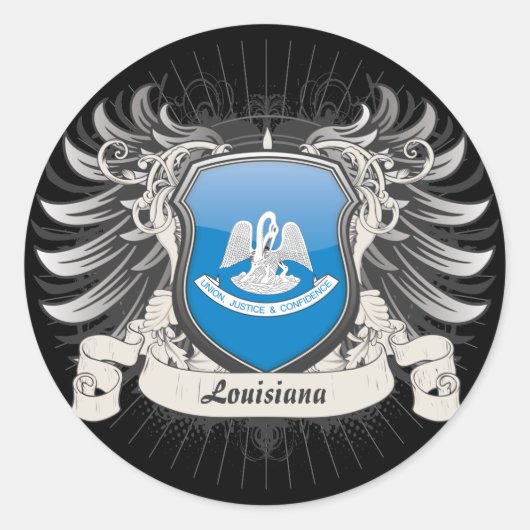 Louisiana Wappen Runder Aufkleber (Vorderseite)
