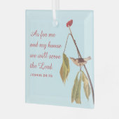 Louisiana Water Thrush and Bible Verse Ornament Aus Glas (Vorderseite links)