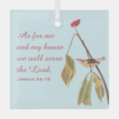 Louisiana Water Thrush and Bible Verse Ornament Aus Glas (Vorderseite)