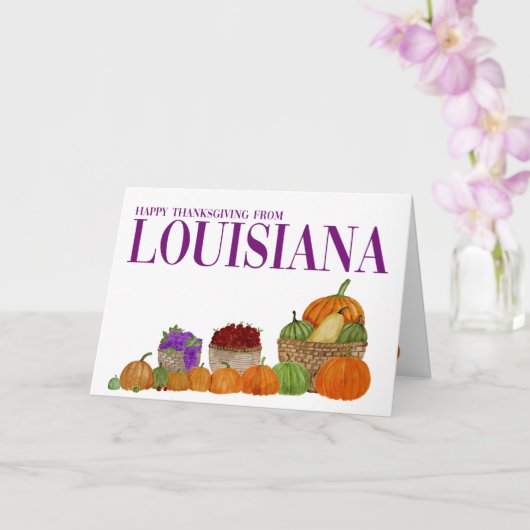Louisiana Watercolor Pumpkins Erntedank Card Karte (Orchidee)