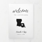 Louisiana Wedding Welcome Letter & Itinerary Dreifach-gefaltete Programmkarte (Cover)