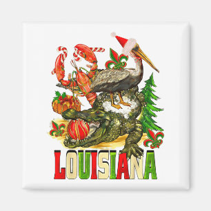 Louisiana Weihnachten Bayou Alligator Weihnachtsma Magnet