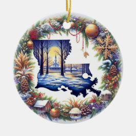 Louisiana Weihnachten Keramik Ornament