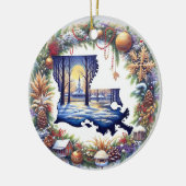 Louisiana Weihnachten Keramik Ornament (Links)