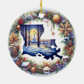 Louisiana Weihnachten Keramik Ornament (Hinten)