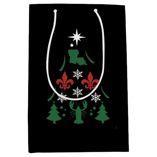 Louisiana Weihnachtsfeiertag Cajun Mittlere Geschenktüte (Vorderseite)
