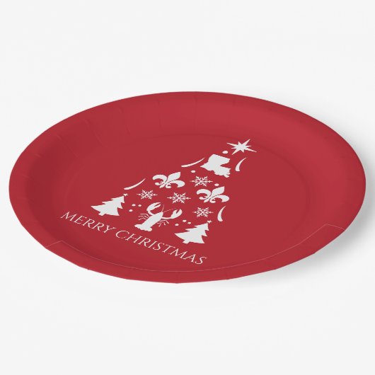 Louisiana Weihnachtsfeiertag Cajun Pappteller (Schrägansicht)