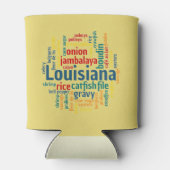 Louisiana Word Cloud kann gemütlich Dosenkühler (Rückseite)