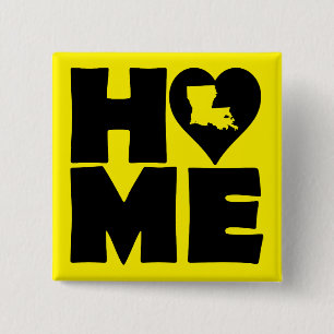 Louisiana Zuhause Heart Staat Button Abzeichen But