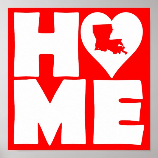 Louisiana Zuhause Heart Staaten Poster Sign (Vorne)