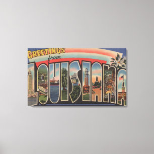 LouisianaLarge Buchstabe ScenesLouisiana Leinwanddruck