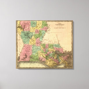 LouisianaPanoramic MapLouisiana Leinwanddruck