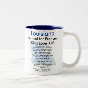 Louisianasymbole u. -karte zweifarbige tasse