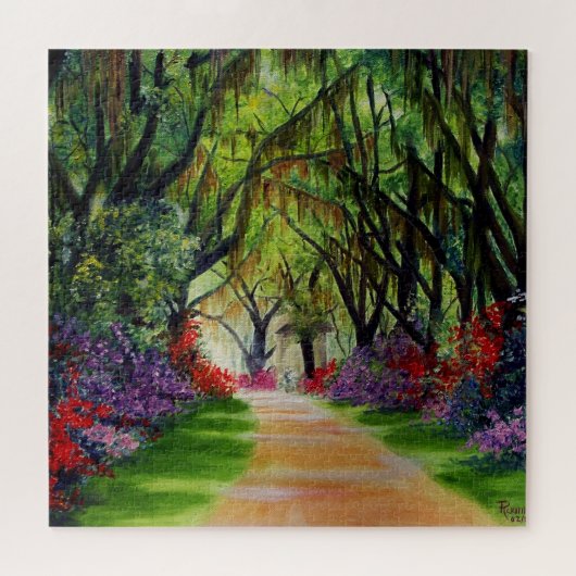 Louisianische Baumspur/Moos und Blume Puzzle (Horizontal)