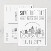 Louisvill Wedding | Stilisierte Skyline Save the D Postkarte (Vorne/Hinten)