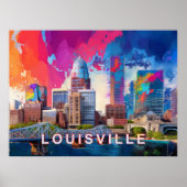 Louisville Abstrakte Skyline Poster (Vorne)