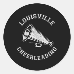 Louisville Cheer Distressed Retro 90er Cheerleader Runder Aufkleber