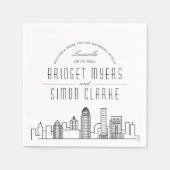 Louisville Deko Skyline | Hochzeitsveranstaltung N Serviette (Vorderseite)