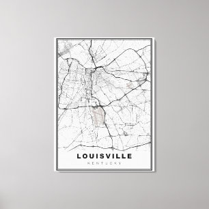 Louisville Karte Leinwanddruck