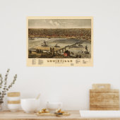 Louisville Kentucky 1876 Panoramakarte Poster (Küche)